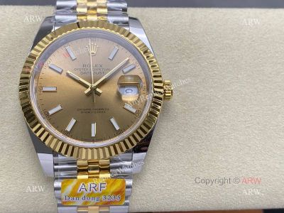 ARF Rolex Datejust Dandong 3235 Movement 41mm TT YG Band YG Face Watch